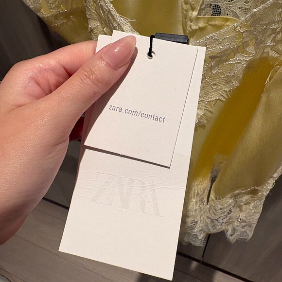 Viral Zara Yellow Satin Lace Cami NWT - Picture 5 of 5